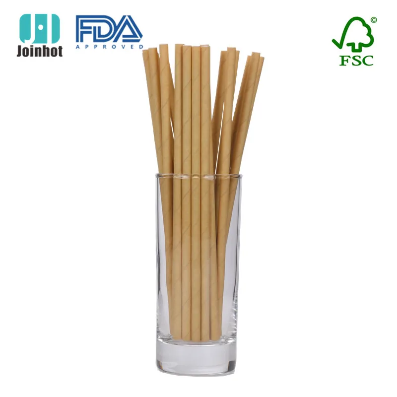 300-Pack Biodegradable Paper Straws Dye-Free- Brown Kraft Premium Eco-Friendly Paper Straws Bulk- Drinking Straws for Juices