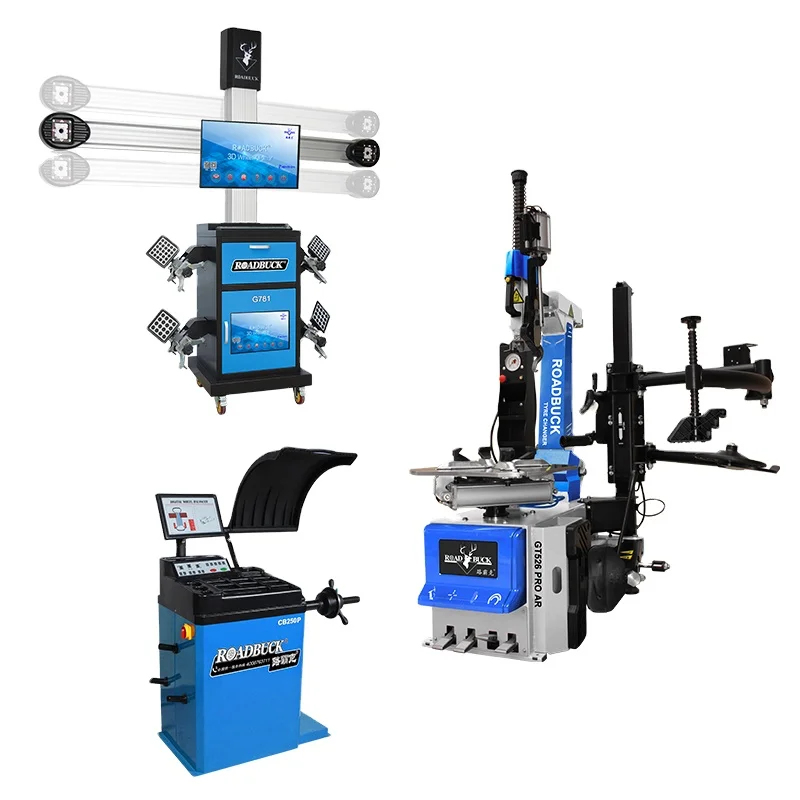 Wheel alignment tire changer and balance combo automotive equipment combo