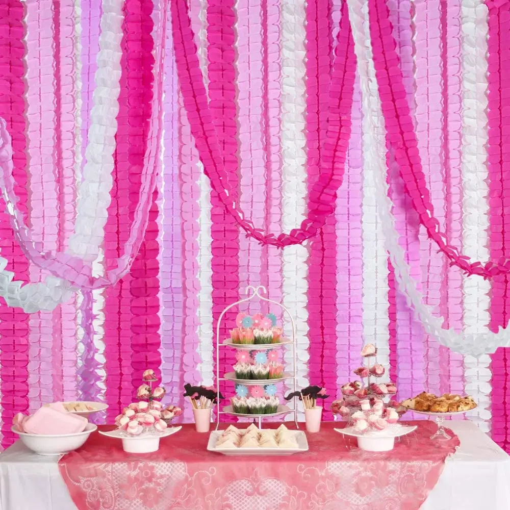 LEMON 3M Hanging Garland Four-Leaf Tissue Paper Flower Reusable Party Streamers Wedding Supplies Decorations Baby Shower