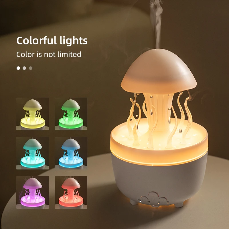 New Design Water Drip Room Humidifiers 300Ml Ultrasonic Rotating Rain Drop Aroma Diffuser With Remote