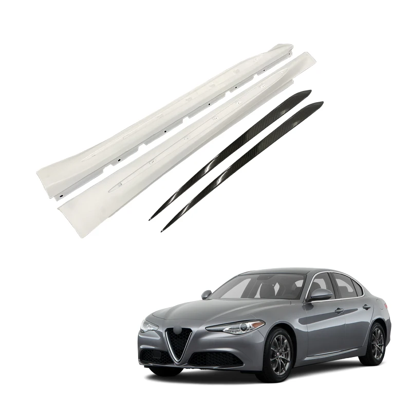 Car Accessories Body Kits Lip Four Leaf Clover Carbon Fiber Side Skirts Universal Side Bumper For Alfa Romeo Giulia