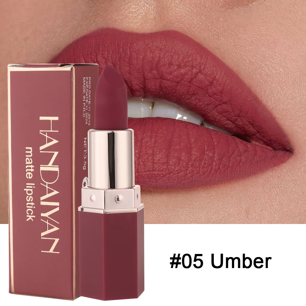 Wholesale HANDAIYAN English matte lipstick makeup set, matte long-lasting non-stick cup non-fading waterproof lip gloss