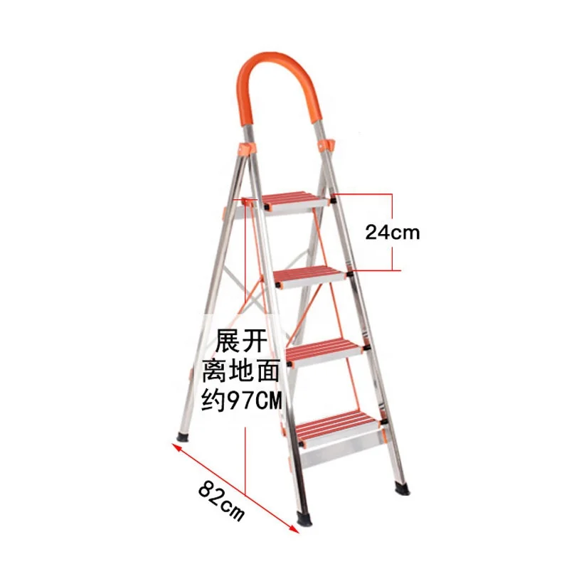 Folding 3-6 Steps Ladder With Platform Lightweight Portable Step Stool With Tool Project Tray, Non-Slip Treads