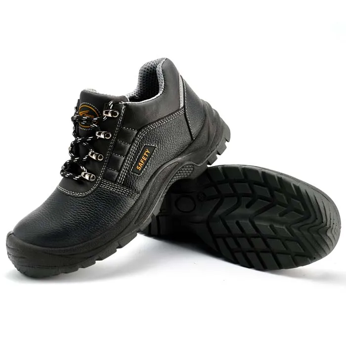 S1P Safety Shoes With Steel toe , low cut safety shoes embossed leather men work shoes with PU outsole