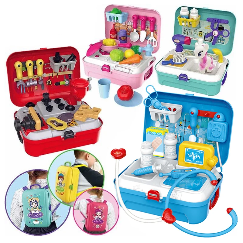 New Kids Toys 17pcs Medical Kit Doctor Nurse Dentist Pretend Roles Play Toy Set For Kid Game Gift Birthday Christmas Gifts