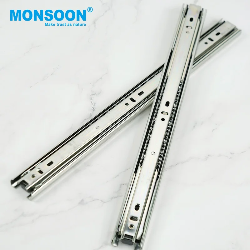 Telescopic Channel Ball Bearing Drawer Slide Triple Extension Drawer Slide