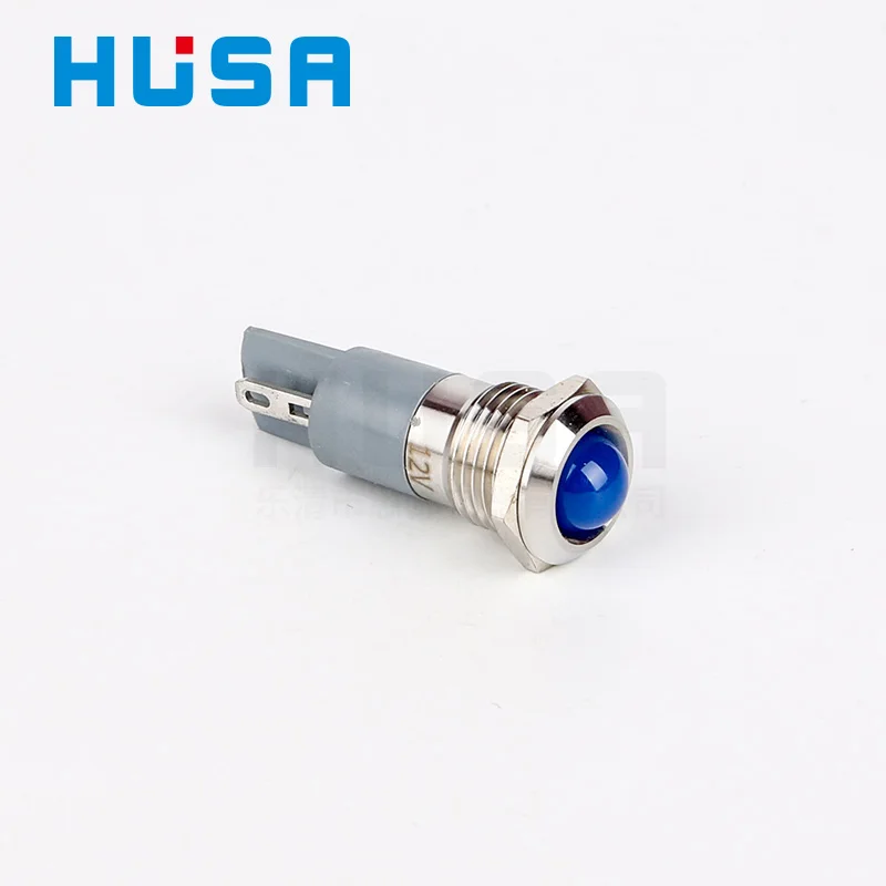 HUSA 12mm Metal Led Indicator Light Waterproof Signal Lamp Red Green Blue White Yellow Orange LED Industrial Indicator Light