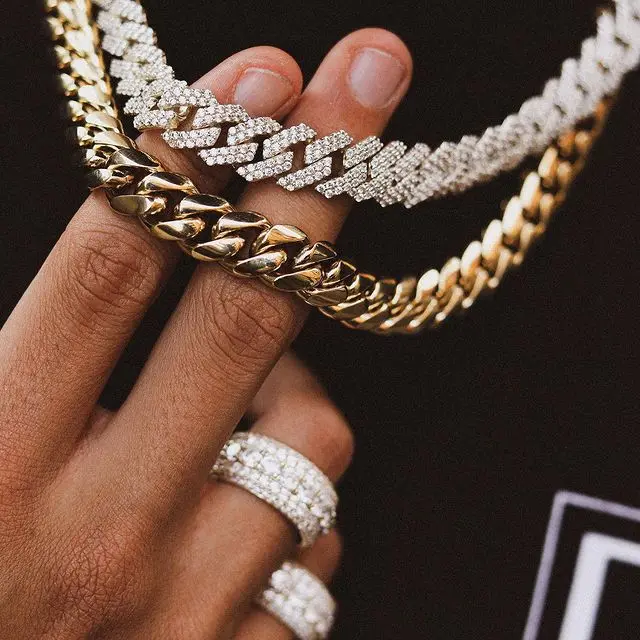 18k Gold Link Chain Men Jewelry