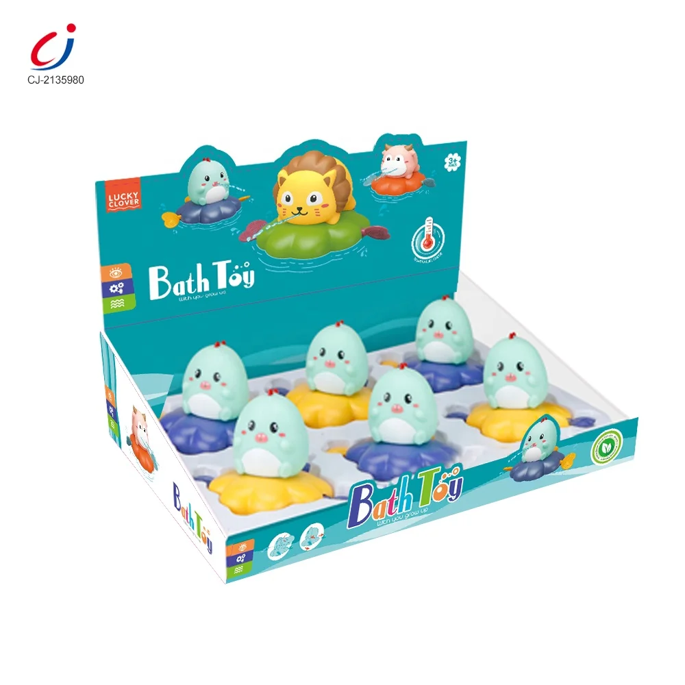2021 Popular Swimming Shower Squeeze Spray Water Floating Bath Kids Bathtub Toy Pull Line Wind Up Tub Toys For