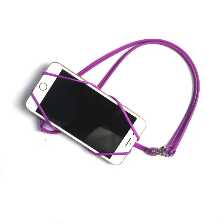 Wholesale Custom Silicone Lanyards Universal Mobile Phone Cover Case Holder with Card Pocket Wallet Neck Strap