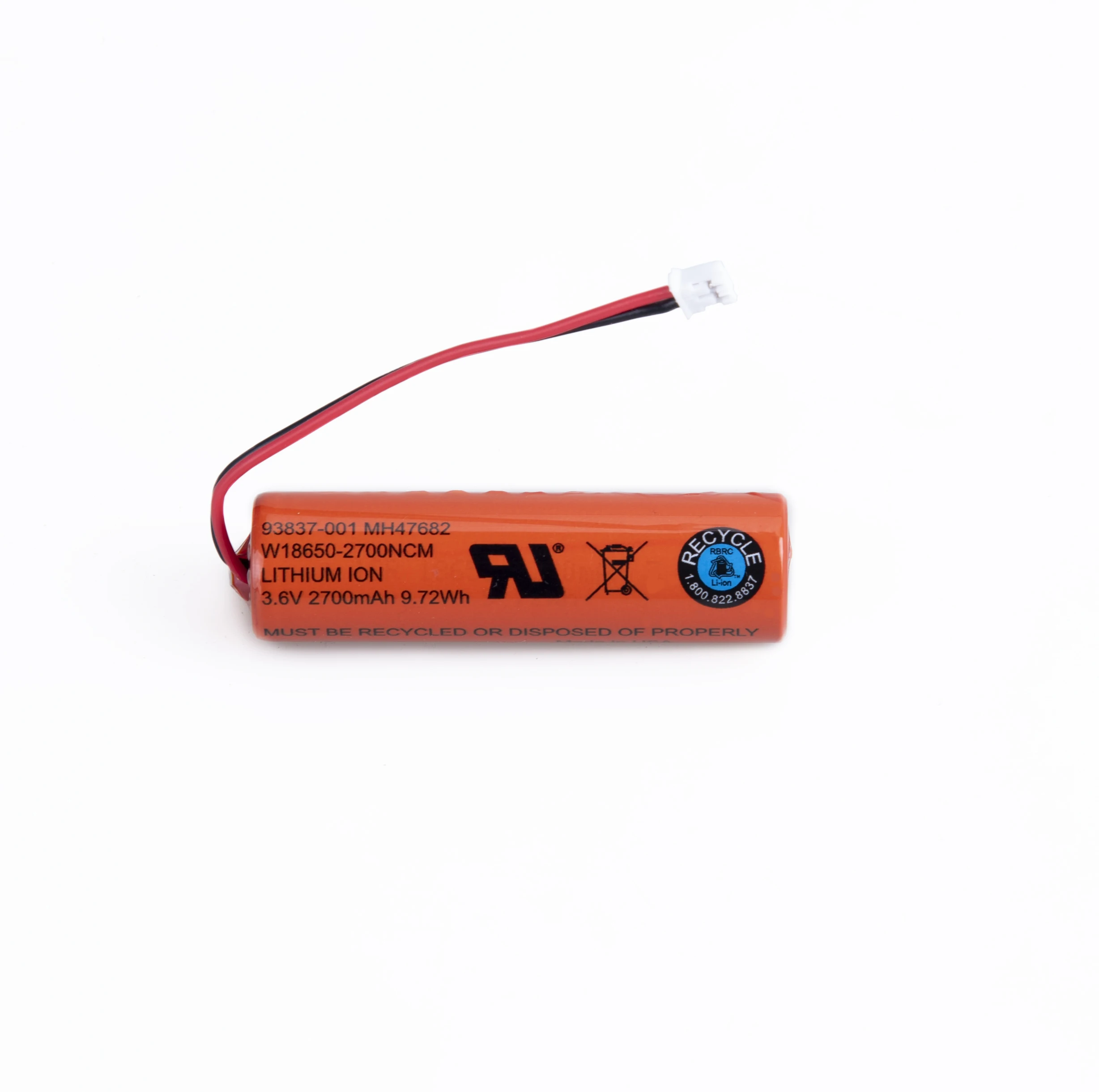 99837-001 MH47682 3.6V 2700mah  9.72Wh W 18650 model orange color  li-ion battery for rechargeable hair clipper