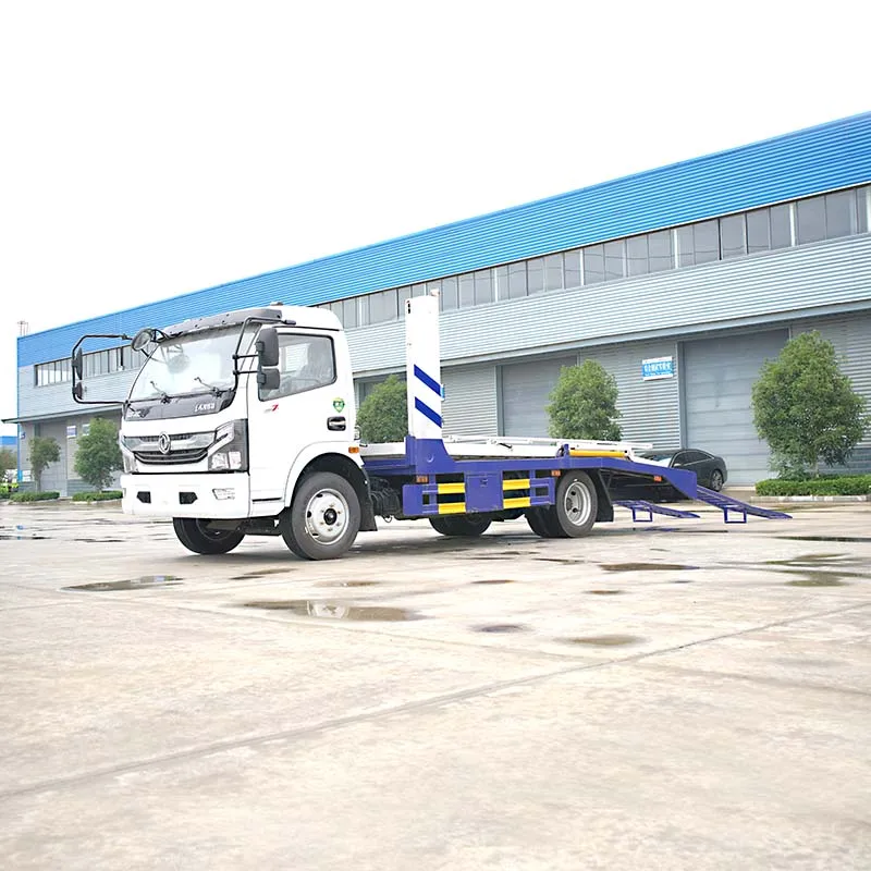 Двухэтажный грузовик Dongfeng 4x2 с прицепом для перевозки 2 автомобилей