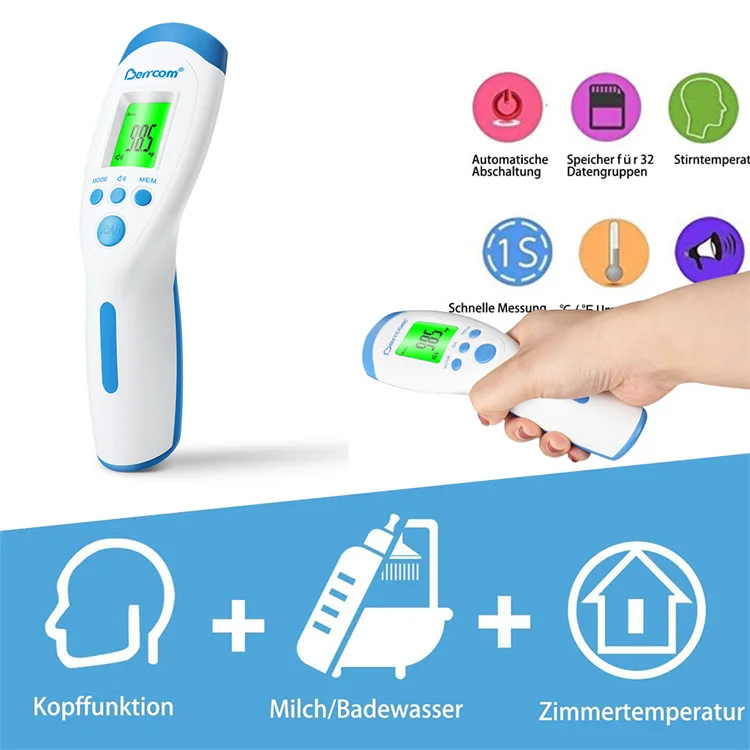 OEM medical Baby Kids hospital home Fever Alarm Portable contactless ir infrared Gun Bluetooths Thermometer Forehead Termometros
