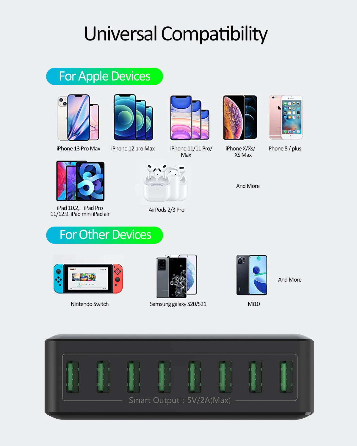 Laudtec KC034 Stations Electric Usb Portable Cell Port Charger Type C Cable Fast Mobile Phone Chargers Charging Station