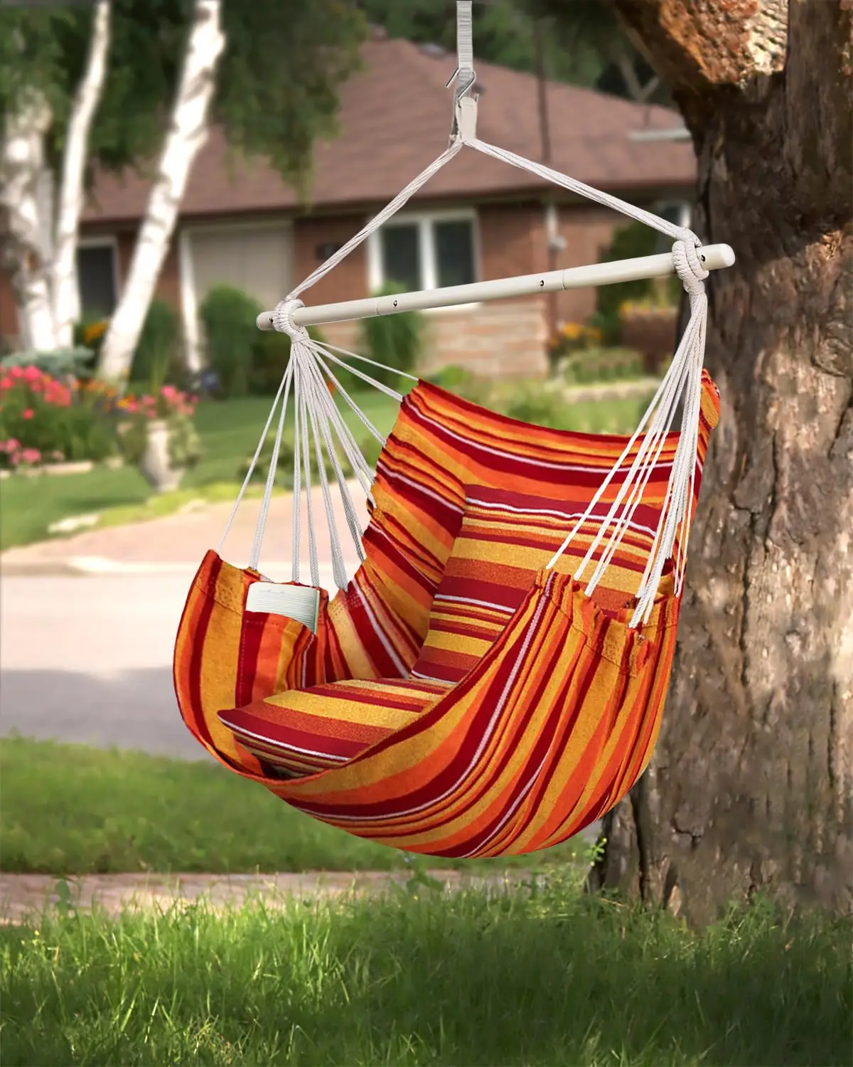 Factory Direct Hanging Hammock Chair Rope Swing With anti-slip ring - for indoor/outdoor use