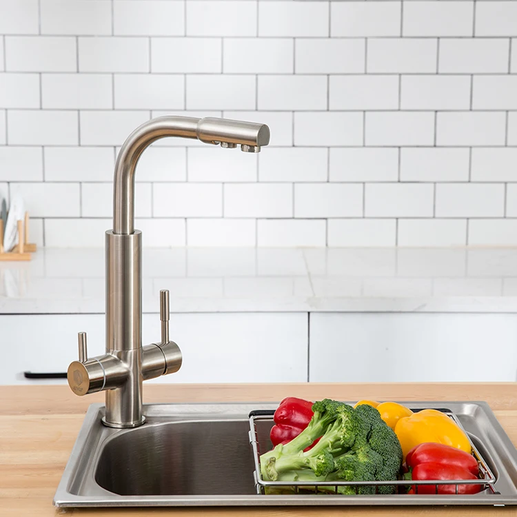 Brand New Deck Mounted Torneira Inox Single Lever Cold Hot Gold Finish Waterfall