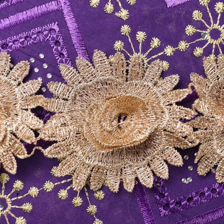 
3d floral guipure lace trim gold metallic thread embroidery chemical Lace Trimming 