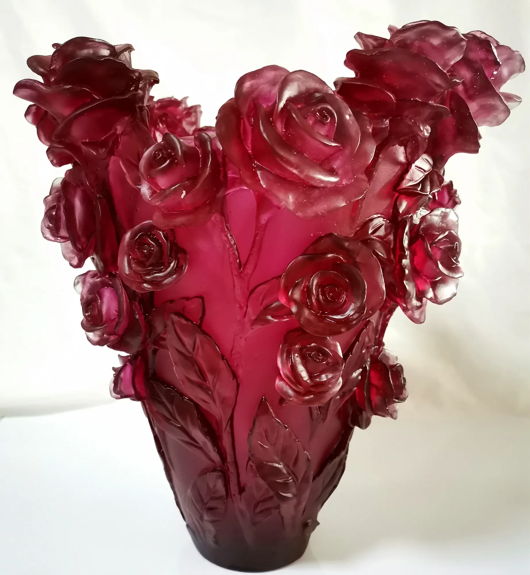 
European style high grade crystal rose vase arts crafts interior wedding decor 