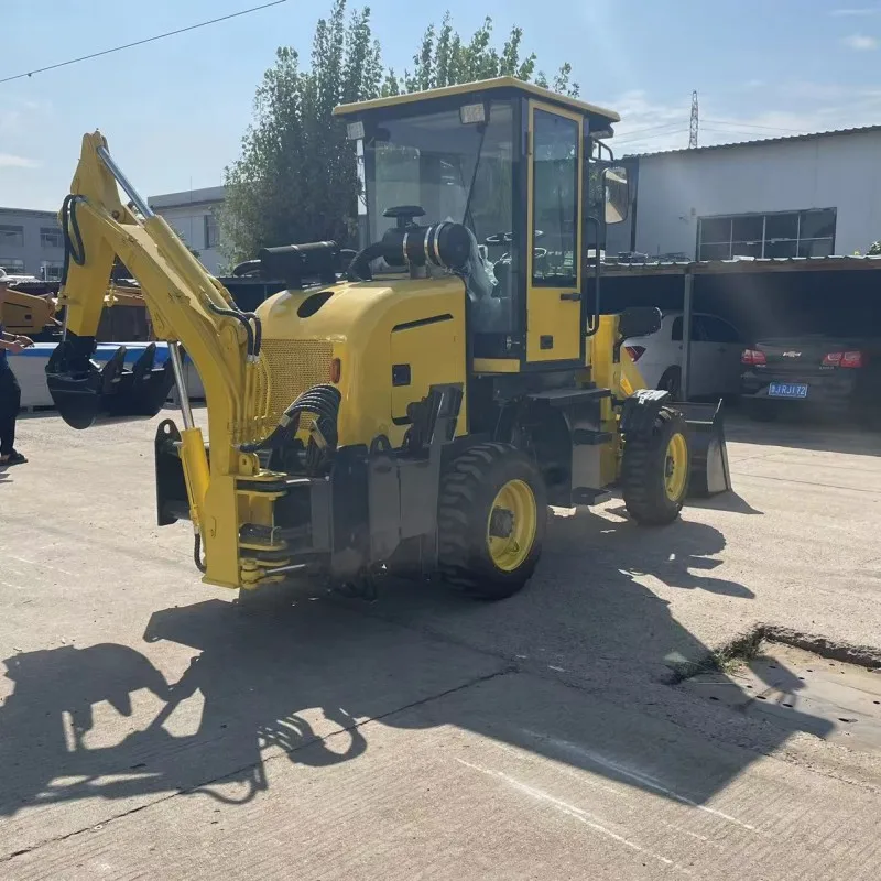 Wheel Excavator Compact Tractor with Mini Backhoe Loader 4WD High Quality Cheap Ta08-12