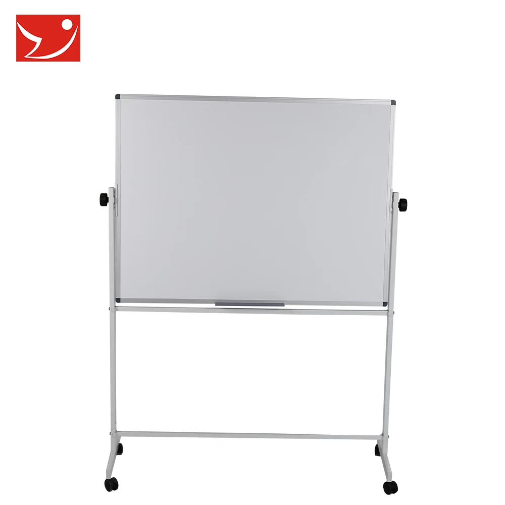 Mobile And Lockable Magnetic White Board Stand Standing Whiteboard Stand With Wheels 90*120CM