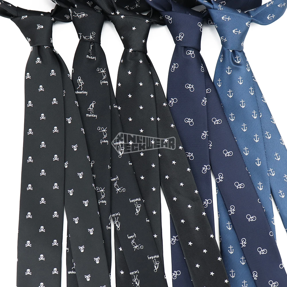 Pattern Mens Logo Jacquard Bicycle 100% Polyester Anchor Woven Funny Tie Design Man Customize Ties