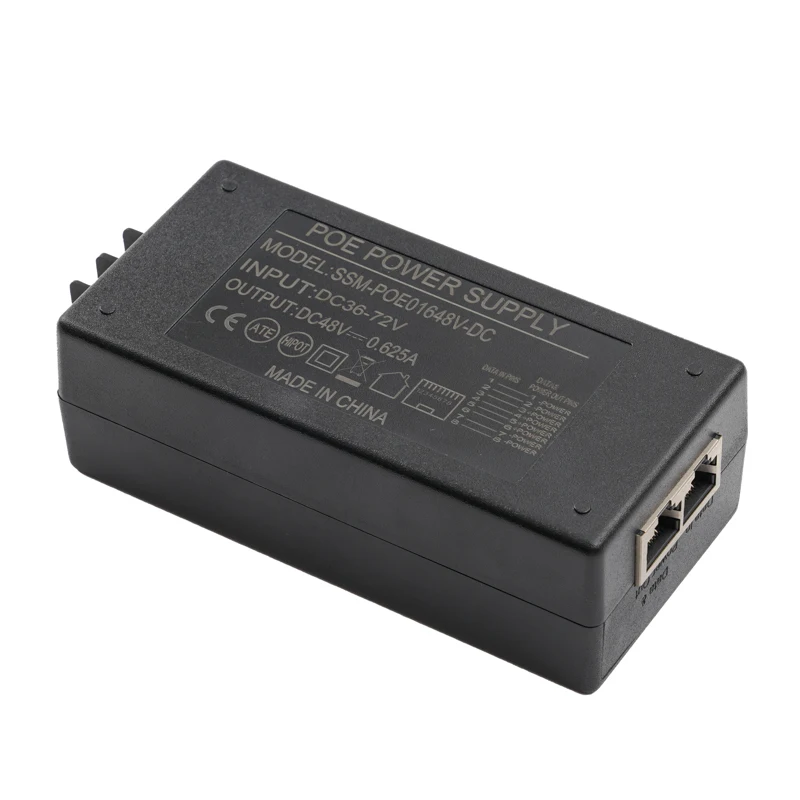 48V 0.625A 30W IEEE802.3at IP camera switchrouter Module DC output POE adapter  POE injector