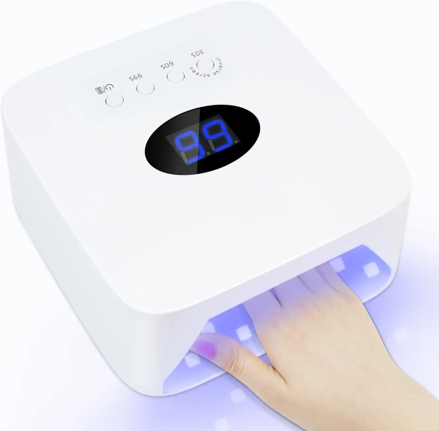 Cordless Led Nail Lamp 54W Rechargeable UV LED Nail Dryer With 3 Timer Setting For Home and Salon White