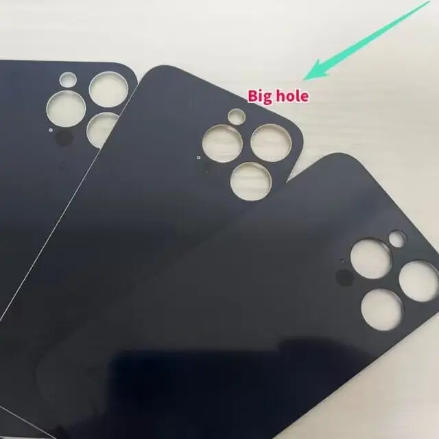 Big Hole Battery Cover glass Rear Door Housing Glass For IPhone 14 14 Plus Glass Replacement with LOGO