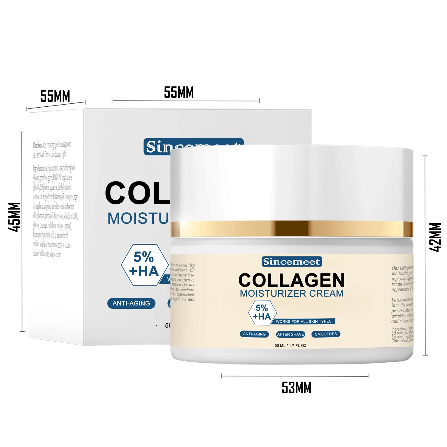 50ml Regenerating Face Cream Nourishing Firming Formula Rich Texture Boosts Natural Collagen Synthesis Dry Skin