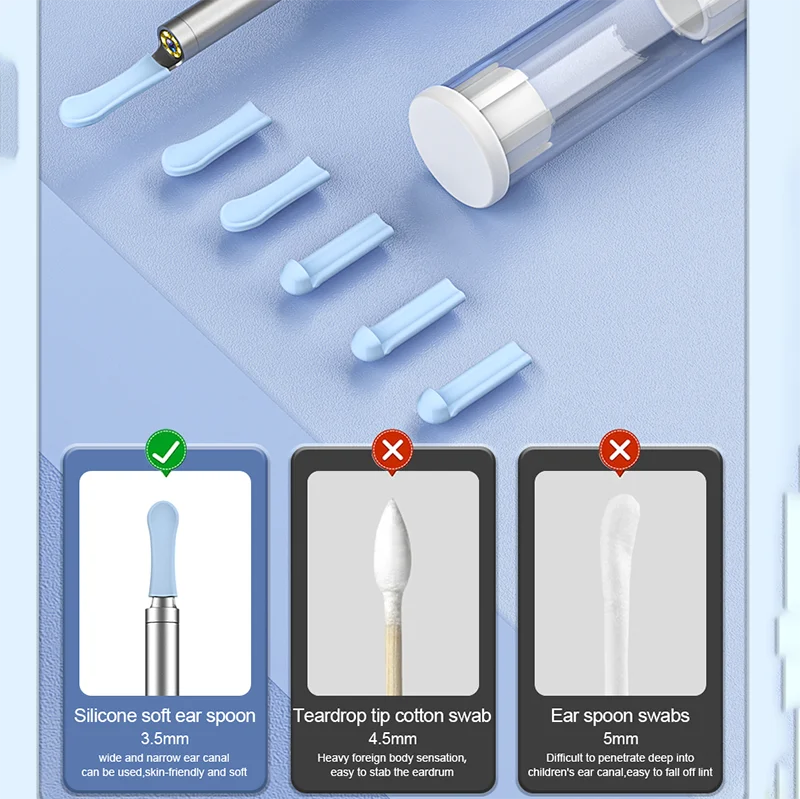 Professional Electric Ear Wax Removal Tool HD 1080P Smart WIFI otoscope Cleaning Kit for Adults & Kids Ear Irrigation System