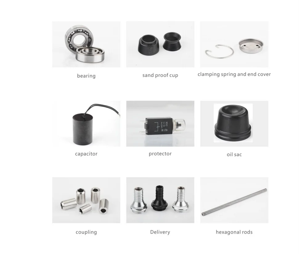 High Quality 3 Inch 0.25 Kw Electric Pump Single-Phase Plastic Impeller Stainless Steel Well Submersible Pump