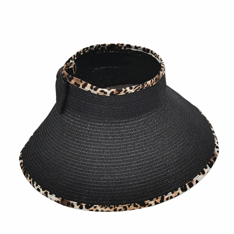 New Women Summer Visors Hat Foldable Wide Large Brim Beach Hats Straw Hat chapeau femme Beach UV Protection Caps