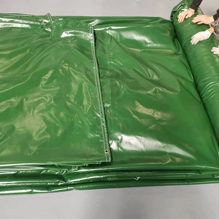 Litong high quality ripstop dark green color pvc coated tarpaulins waterproof for trucks lorry cover tarp pvc side curtain