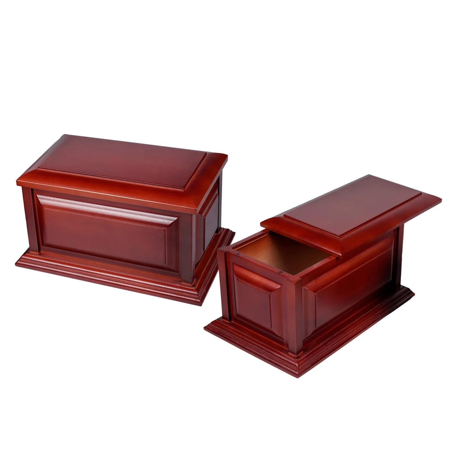 Oem Odm Handmade Professional Wooden Cinerary Casket Custom Cremation Large Funeral Wood Urn