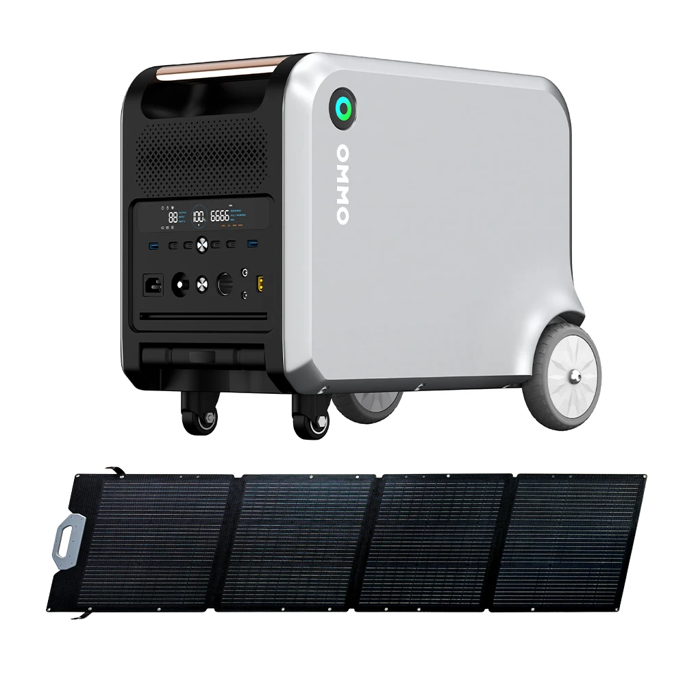 OMMO Portable Outdoor Generator 2400W with Smart Digital Display Power Bank 2048WH for Home Backup & Travel Camping