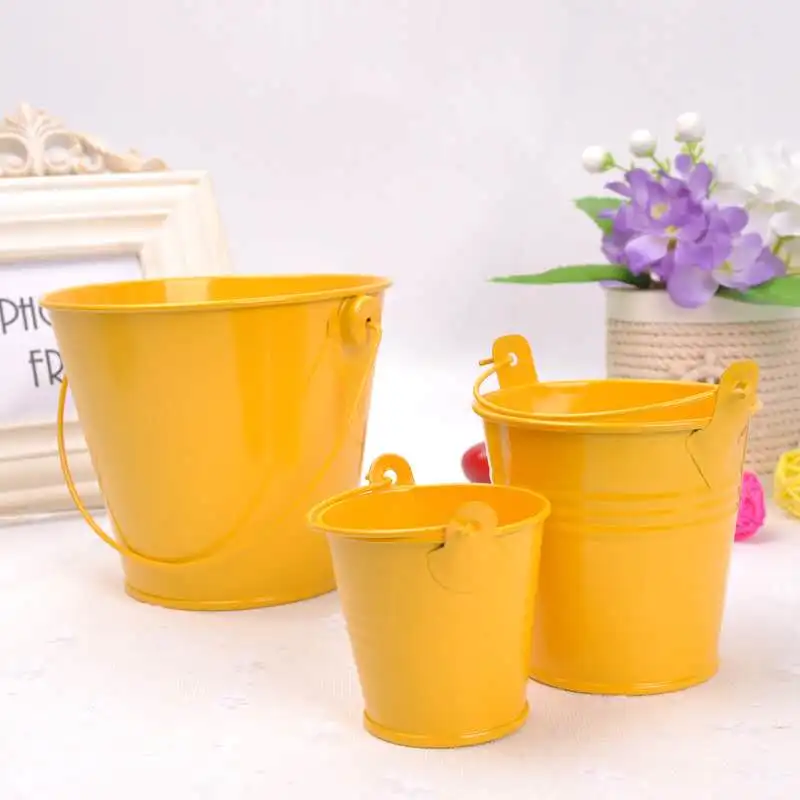 Home decoration mini size bucket galvanized metal bucket for garden plant pot bucket