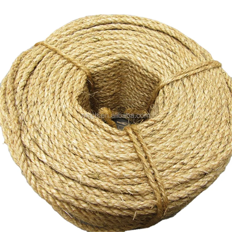 6mm 3-Strand Packing Rope can be used for packing strapping, ship, outdoor etc. Natural Color Sisal Rope