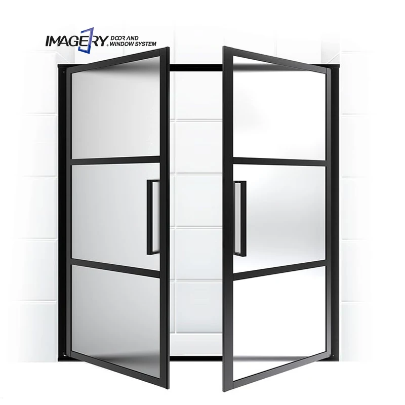 Modern Design Aluminum Glass French Door with Windproof Feature Finished Surface Push and Pull Opening Method