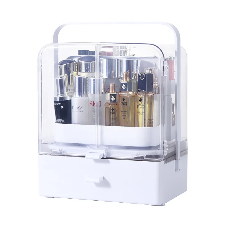 Modern home cosmetic storage cabinet for skin care products with drawers for makeup organizers