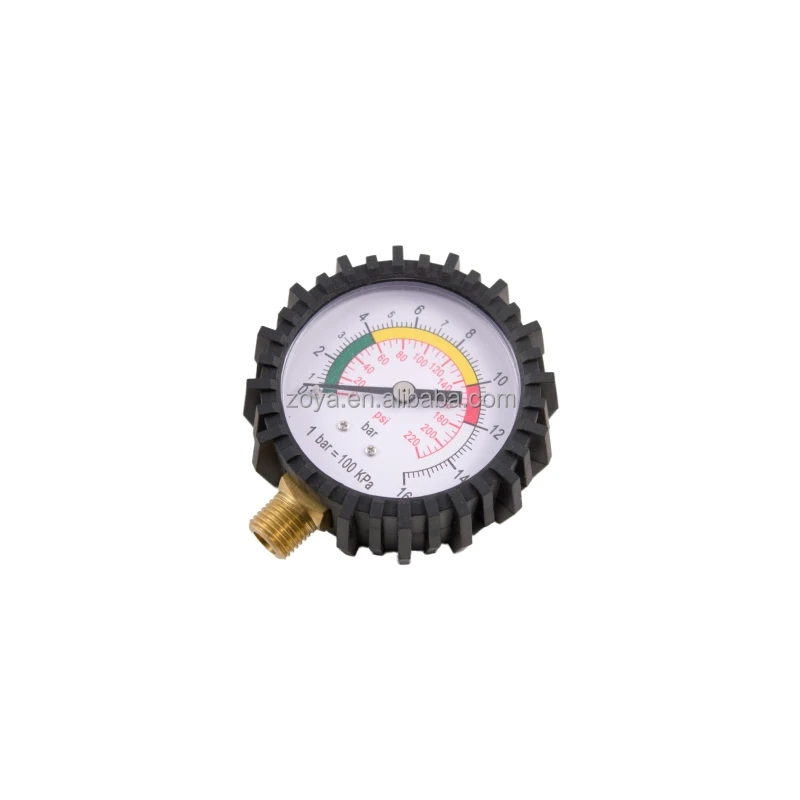 TCP-287M 0-220Psi Mechanical Tire Inflator Pressure Gauge 0-16Bar Air Gauge Hose Thread 10.5mm Tyre Repair Tool