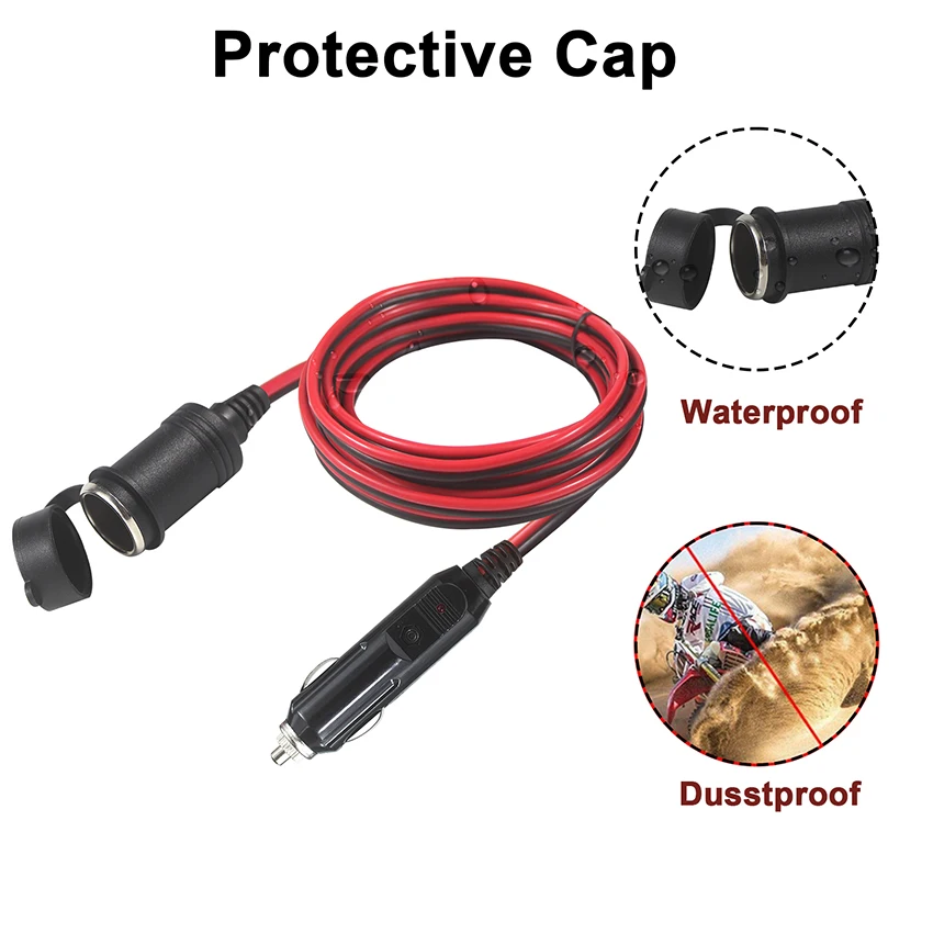 cigar jack power cable 12v 24v dc 2.1mm car cigarette lighter power supply adapter charger cable