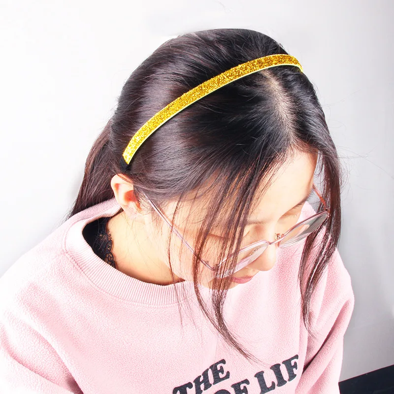 Children Kids Colorful Shimmering Glitter Non-slip Headband For Girls Fashion Hair Band Headwear Headdress