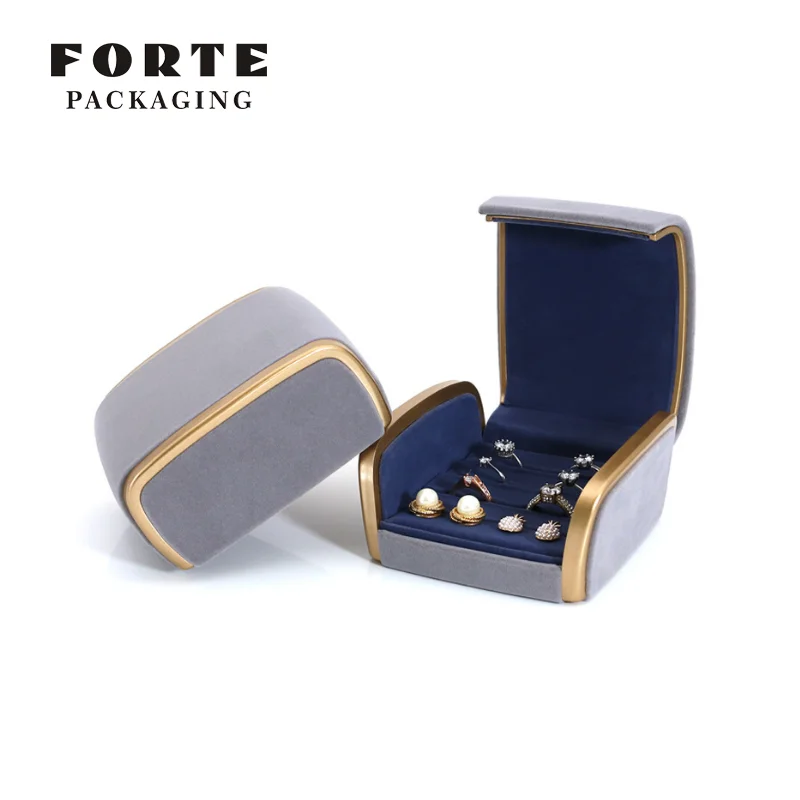 FORTE Jewelry Packaging Box Organizer Light Blue Sofa Packaging Box Ring Couple Ring Pendent Bracelet Bangle Box
