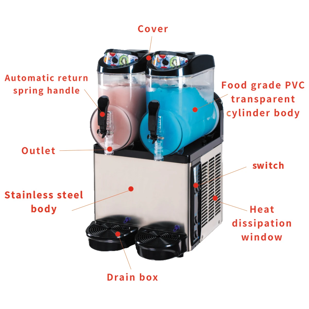 Multi function Commercial Frozen Drink Slush Slushy Making Machine Smoothie Maker Electric Snow Melting Machine