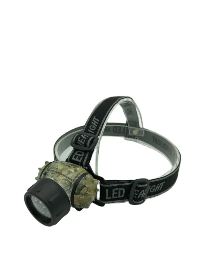 Wholesale Superbright Outdoor Tent Camo Headlight Flashlight 7 12 19 LED Headlamp for Camping Hiking Fishing