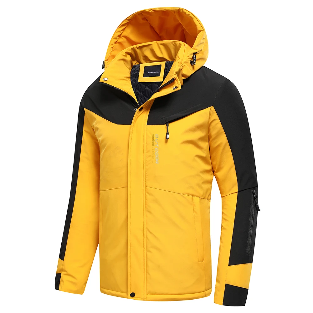 Custom Logo Bubble Parka Jacket waterproof Winter Windbreaker Hood Coat ski Outdoor Men Jacket with Zipper
