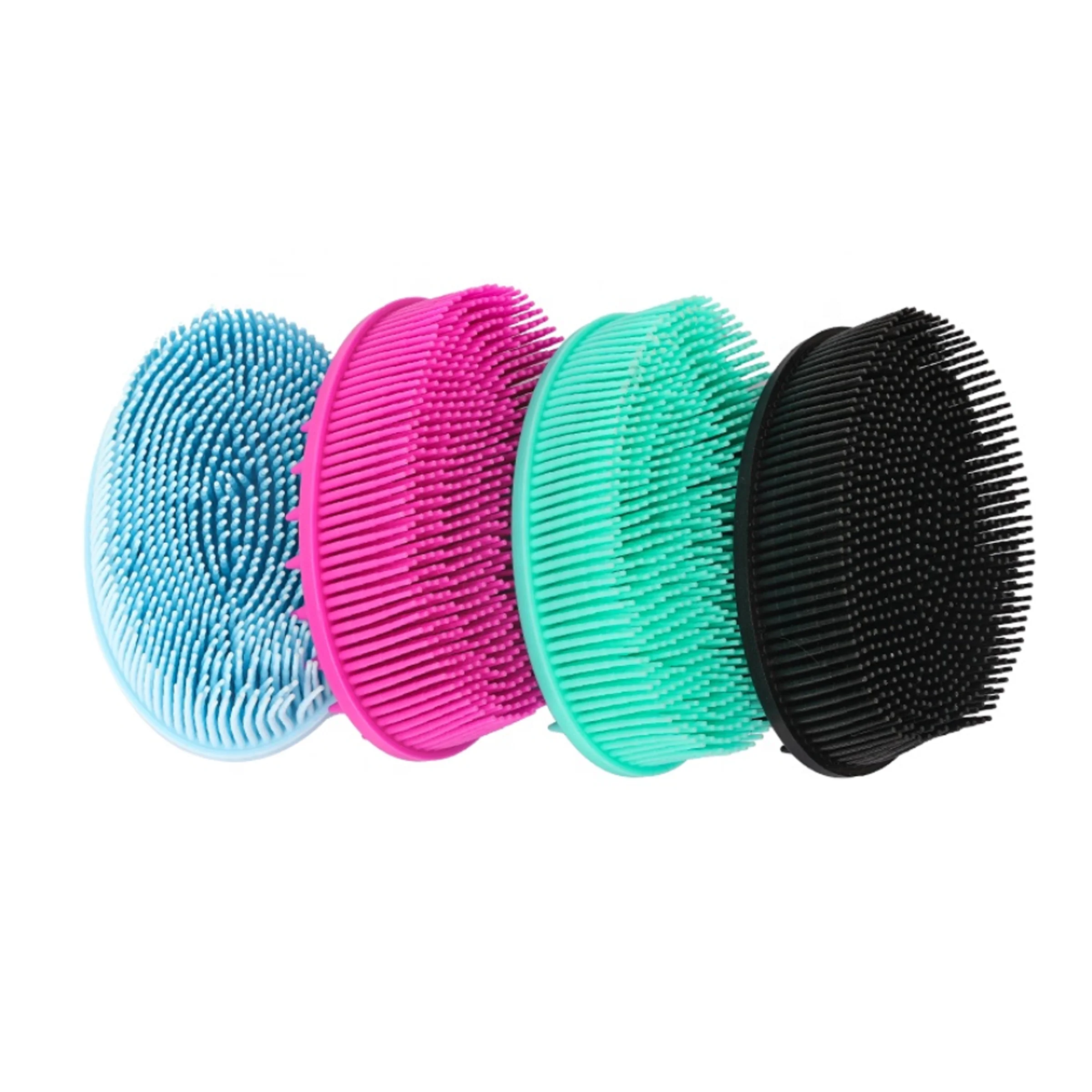 Private Label Custom Logo High Quality Silicone Baby Hair Massage Brush Soft Shampoo Scalp Brush Hair Brush Massager
