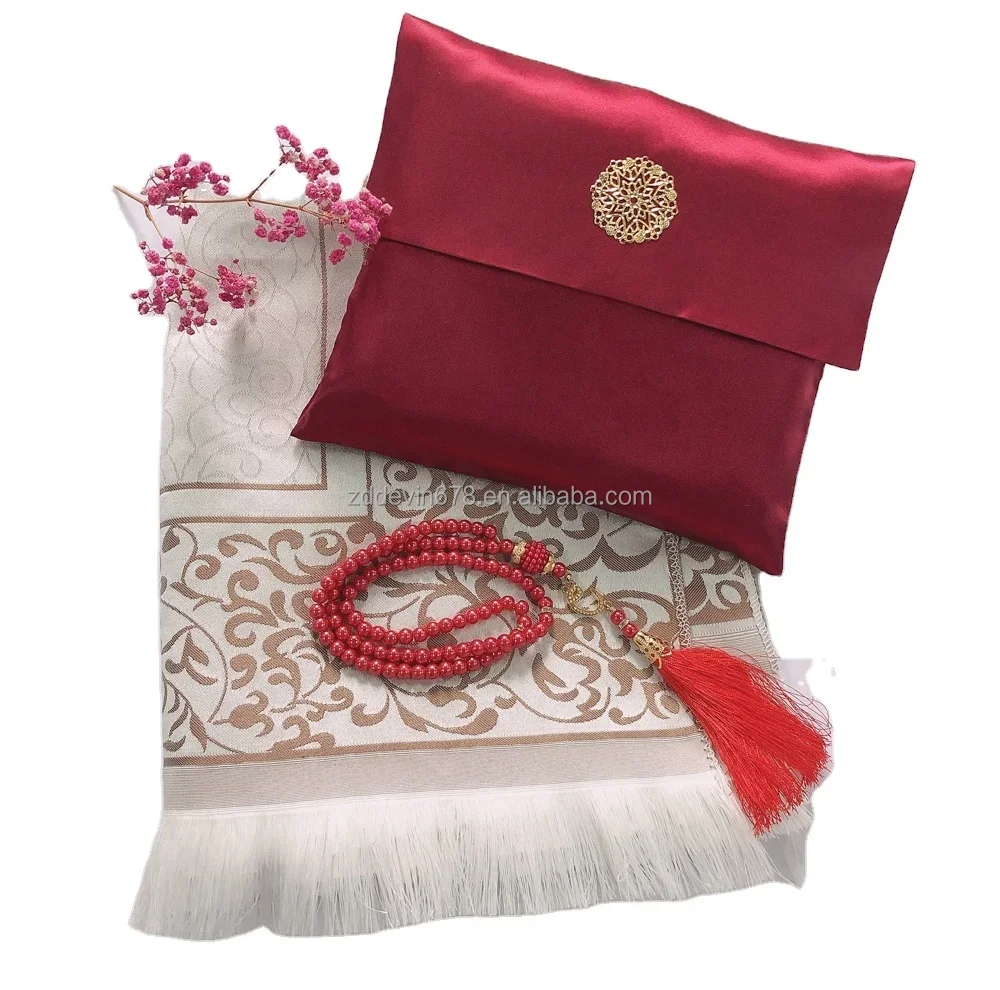 Gift Box Set Islamic Prayer Rug Tapis De Priere Islam Tassel Decoration Muslim Mat