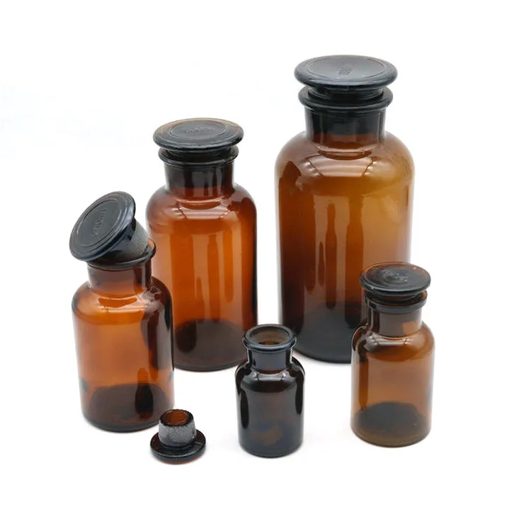 Scientific Liquid Reagent bottles 125ml 250ml Amber Glass