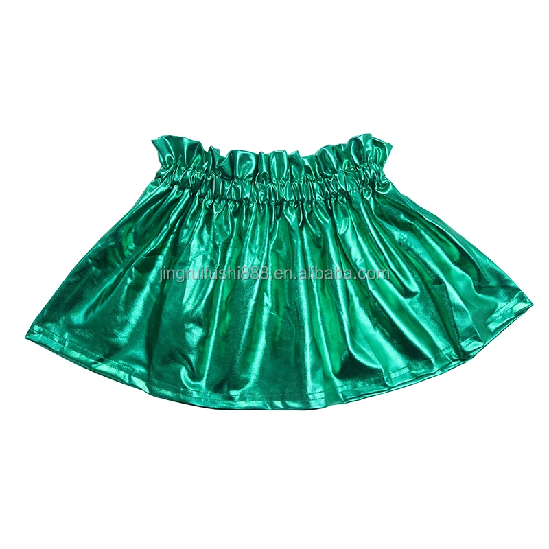 Boutique Kids Girls Pure Colors Pleated Skirts Multi Options Children Metallic Leather Skirt